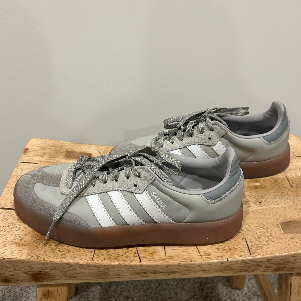 Adidas Samba Gray and White Sneakers